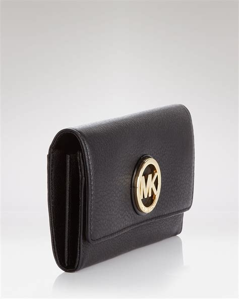 michael kors fulton black leather wallet|michael kors small black wallet.